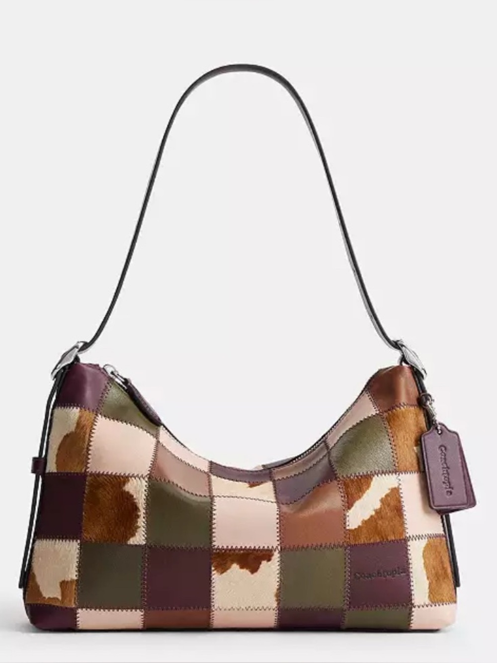 coach coachtopia Alter/Ego Slouchy Shoulder Bag MERLOT / OLIVE cow print